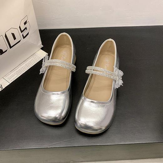 【YW】无忧购法式水钻玛丽珍鞋平底浅口一脚蹬复古配裙子单鞋617（截单后3-5天发货） 商品图1