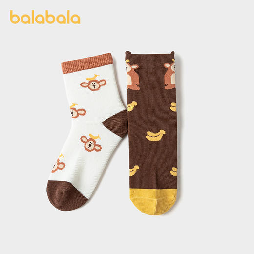巴拉巴拉男童袜子秋季新品儿童短袜不勒脚萌趣两双装 商品图2