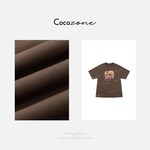 COCO ZONE 刘一一 【100棉】柔软亲肤复古氛围感T恤CD2A1106 商品图2