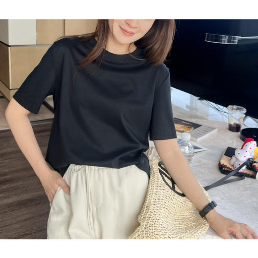 2507116    max圆领 中袖T恤，长绒棉 商品图12