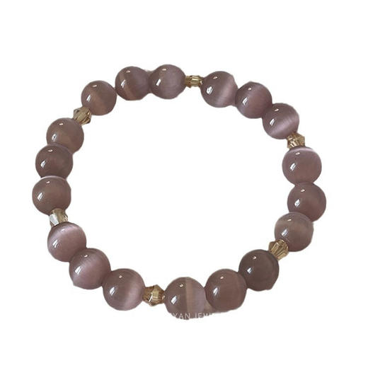 仙仙天然粉色千金优雅水晶冰种  粉紫水晶手串，猫眼石点缀优雅气质✨每一颗都散发轻奢感，送自己or她都是佳选 商品图4