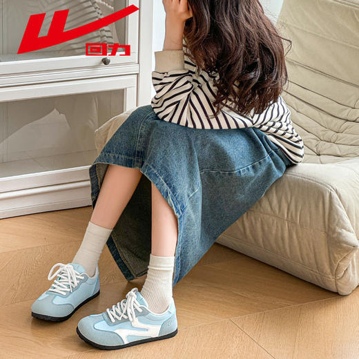 回力女鞋2024新款秋冬休闲运动板鞋百搭鞋子皮面德训鞋软底小白鞋WXP(WZ)-2079 商品图4