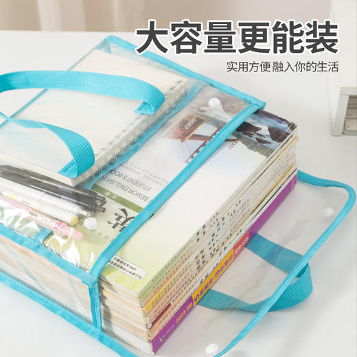 PVC透明补习袋文件袋高颜值学生考试专用袋手提拎书袋防水收纳袋 商品图2