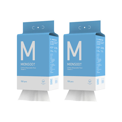 棉上 悬挂款mini一次性棉柔巾抽取式家庭装150抽/提*2提 M1026-2 商品图0