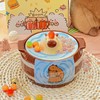 【小众高颜值，干饭神器！】卡皮巴拉泡面碗 大容量带盖陶瓷碗 学生干饭碗小众款 高颜值早餐燕麦-QQ 商品缩略图3