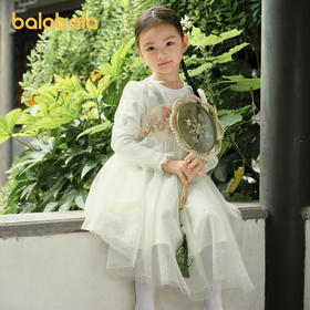 巴拉巴拉童装女童连衣裙儿童裙子春秋宝宝公主裙甜美网纱裙新中式