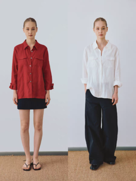 shyshystill/shy202502070/亚麻宽松纯色衬衫