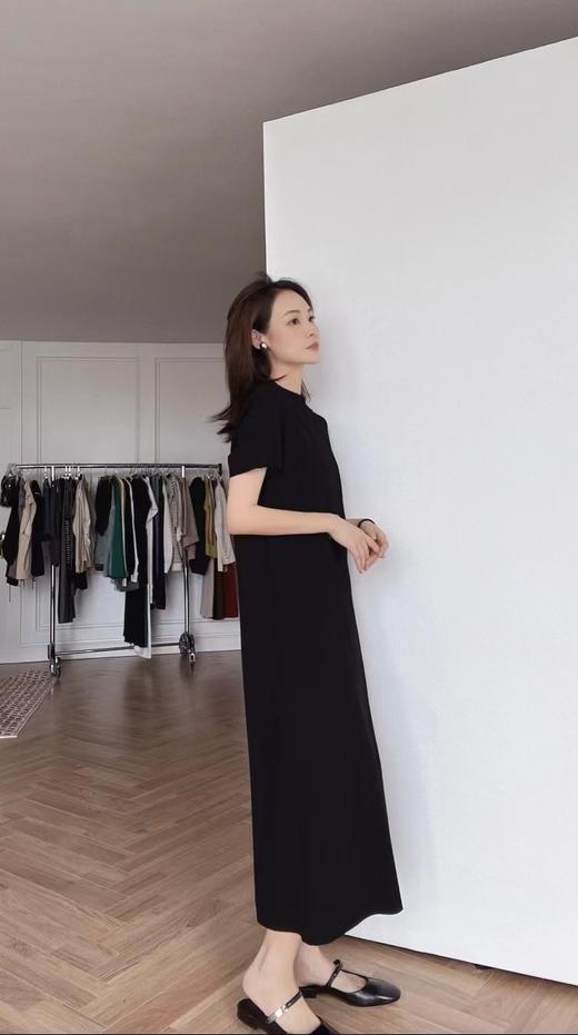 100%罗马天丝美洋同款显瘦小黑裙 商品图5