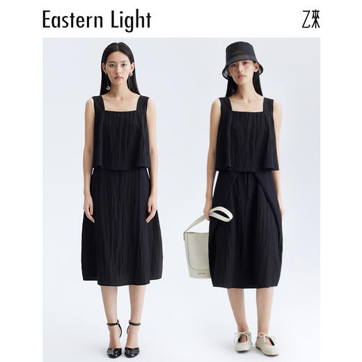 Eastern Light乙来 简约系带方领中长款无袖连衣裙 商品图1
