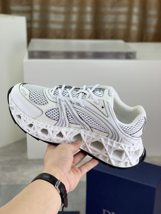 DIOR迪奥 B35 NXXT 织物 镂空藤格纹外底 圆头系带 低帮 生活休闲鞋 男女同款 白色（HC） 商品图3