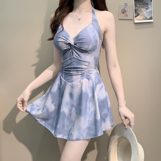 泳衣女款2025年新款纯欲风感连体游泳衣女士遮肚显瘦长袖 商品图2
