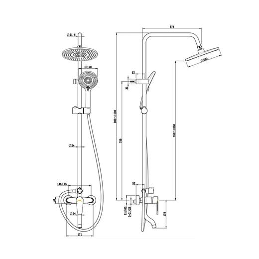 海尔花洒SLR366三功能出水 精铜主体 9英寸大顶喷 3档手持花洒 精铜一体铸造 商品图2