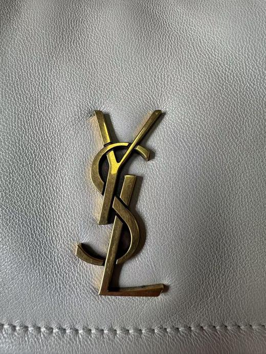 SAINT LAURENT圣罗兰 YSL nolita 古铜色金属配件金属联结字母标志 菱格纹羊皮革 单肩斜挎包 迷你 女款 白色 商品图6