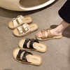 「复古软底！三色可选」新款复古少女软底平底双皮带扣拖鞋夏季复古休闲风配裙一字凉拖鞋女鞋 商品缩略图2
