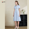 司歌衬衫收腰短袖连衣裙复古优雅A911264X 商品缩略图4