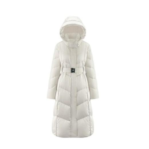 艾莱依 女极简系带连帽长款羽绒服 6024701225 商品图1