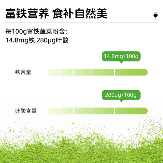 【多彩蔬菜营养】好蔬源 富铁蔬菜粉 3g*30袋/盒 一口吃到25种蔬菜营养 商品图2