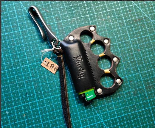 半没皮具丨指虎草蜢打火机套子（新品） 商品图0