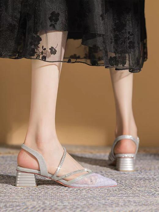 SHOEBOX   夏日星空中跟凉鞋 单鞋  加厚软底不挤脚 外穿高级 商品图1