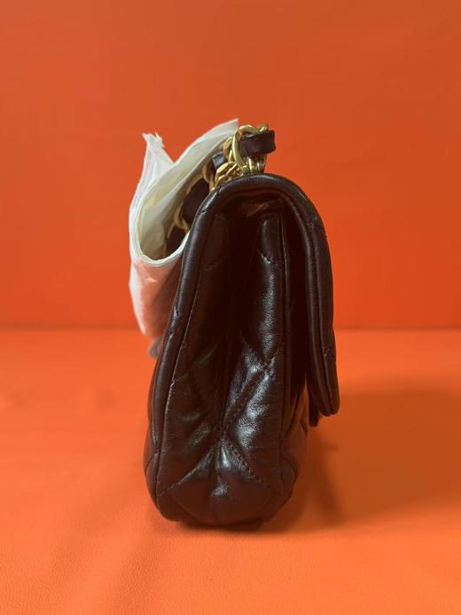 CHANEL香奈儿 CF 23S 金币款菱格纹链条 小羊皮 翻盖包手提单肩斜挎包 小号 女款 黑色 商品图3