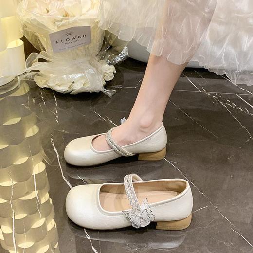 【YW】无忧购法式水钻玛丽珍鞋平底浅口一脚蹬复古配裙子单鞋617（截单后3-5天发货） 商品图4