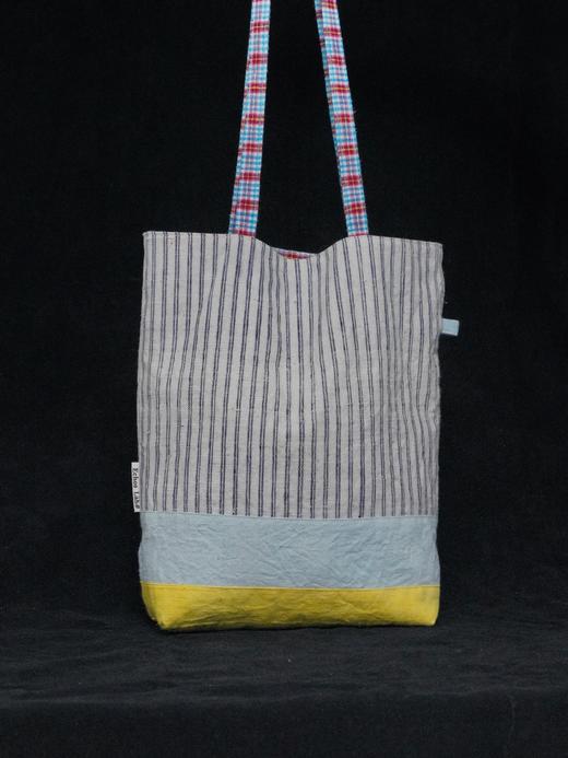 回声Echos/撞色拼接条纹单肩包【可双面背】 商品图0