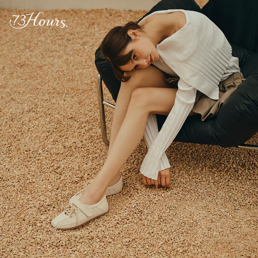 【2F】73Hours女鞋奇妙治愈2025秋季新品休闲鞋系带圆头平底德训鞋 商品图2