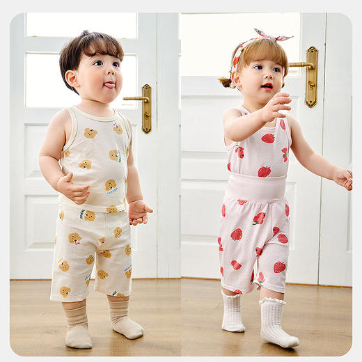 【99元任选3件】迷你巴拉男童女童网眼透气家居裤夏季新款宝宝亲肤轻薄睡裤 商品图2