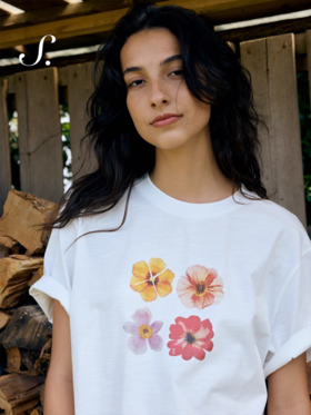 shyshystill/shy202502018/宽松两色印花短袖t恤