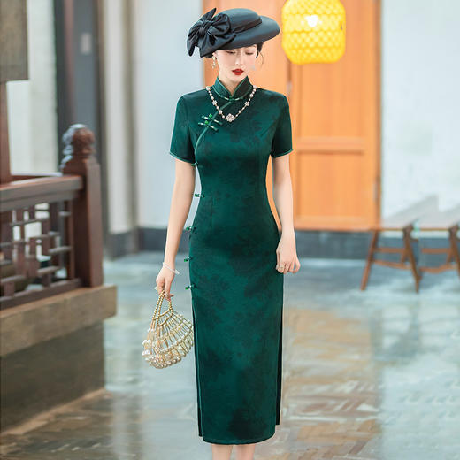 传统国风中式长款改良旗袍年轻款少女复古修身民国老上海日常可穿旗袍SC20550 商品图2