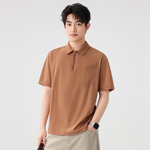 gxg.jeans男装  多色基础商务半拉链翻领短袖POLO衫 25夏热卖 商品图1