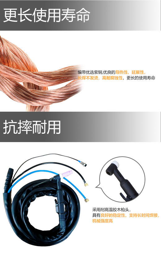 上海沪工氩弧焊枪【WP-18】分体式水冷枪4米8米氩弧焊机配件增一体转换接头 商品图2