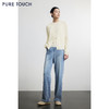 PURE TOUCH米黄色圆领长袖针织开衫 商品缩略图1