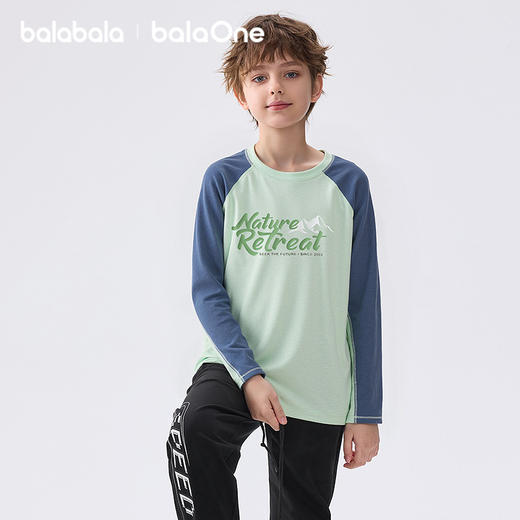 巴拉巴拉balaOne儿童长袖t恤男女童2025秋新款速干凉感插肩袖上衣 商品图2