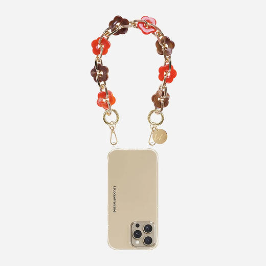 订购6周到｜La Coque Française-Cassy-红棕色 花朵 短款 手机链［法国设计师］ 商品图0