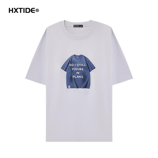 【新品上新】HX 夏季圆领短袖T恤微宽松情侣款S102522544101/02 商品图0