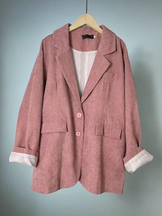 【诗铭洛可】XC7092西服条绒卷边袖宽松外套B19-3 商品图3