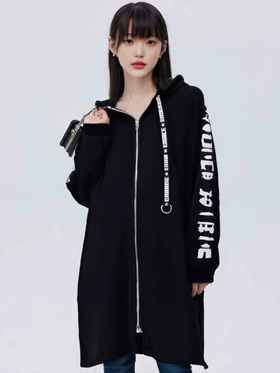 【诗铭洛可】K-255卫衣连帽开衫加绒外套C5-2