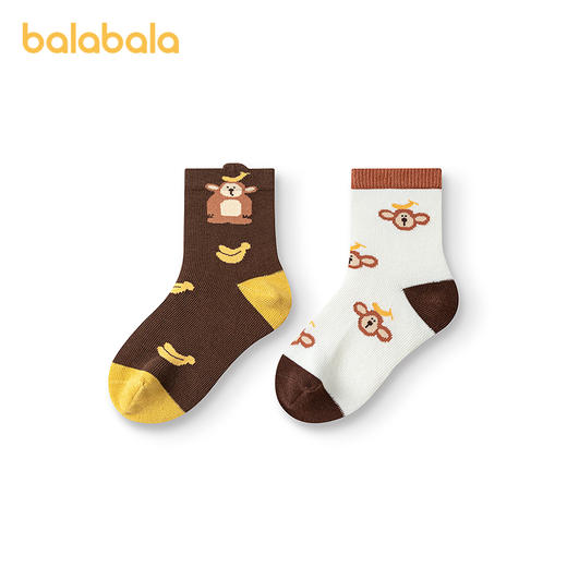 巴拉巴拉男童袜子秋季新品儿童短袜不勒脚萌趣两双装 商品图4