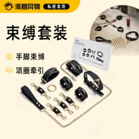 Roomfun 调教手脚束缚十字扣项圈牵引套装