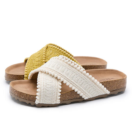 西遇外穿凉拖鞋女夏季新款复古民族风配裙子勃肯凉鞋平底拖鞋V1156802 商品图4