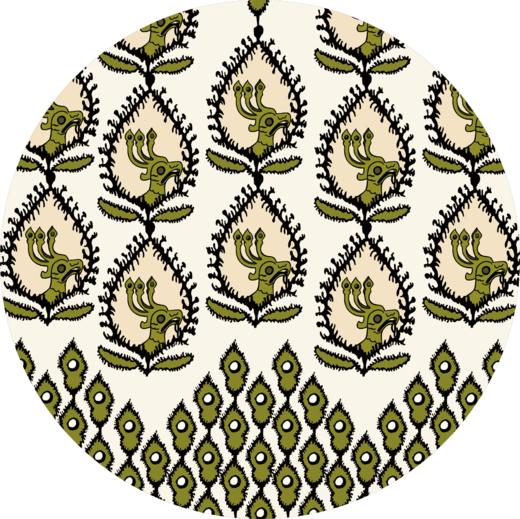 SZ2S17_庭芜绿_连衣裙_夏季_V领蕾丝收腰定位印花短袖_高级女装_BERNIEELEN 伯妮斯茵 商品图2