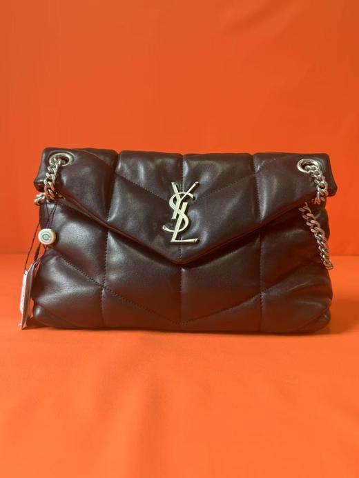 SAINT LAURENT圣罗兰 YSL PUFFER 银标Logo 绗缝小羊皮 云朵包枕头包手提包斜挎包单肩包 小号 女款 黑色 商品图1