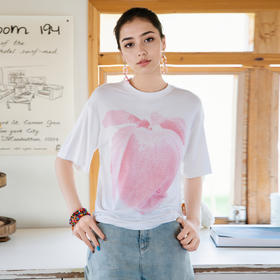 谜底T恤短袖女2025夏新款抽象印花休闲百搭宽松圆领上衣257MT7785