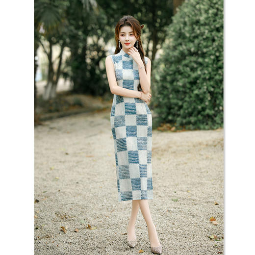 GX时尚改良新中式长款无袖年轻款旗袍2025夏季新款港风旗袍裙 商品图2