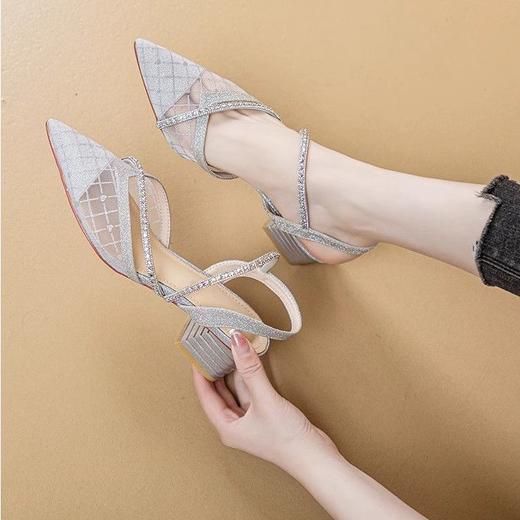 SHOEBOX   夏日星空中跟凉鞋 单鞋  加厚软底不挤脚 外穿高级 商品图2