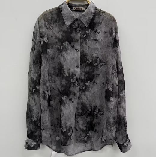 NC翻领蝴蝶图案肌理长袖衬衫50317（灰） 夏季 252140160321 商品图2