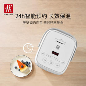 德国双立人迷你电饭煲2L 36450-042 白色 多功能预约家用智能小容量两人电饭锅