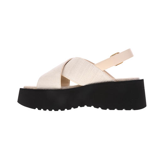 sheme环保火草绒皮料拼接女式厚底凉鞋时尚百搭可定制 商品图1