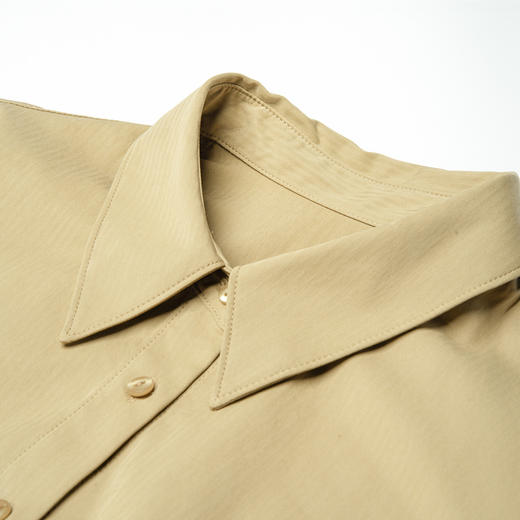 谜底纯色连衣裙短袖2025夏季新款通勤风衬衫式修身短裙257ML7836 商品图3